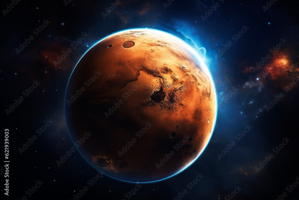 The planet Mars. Generative AI