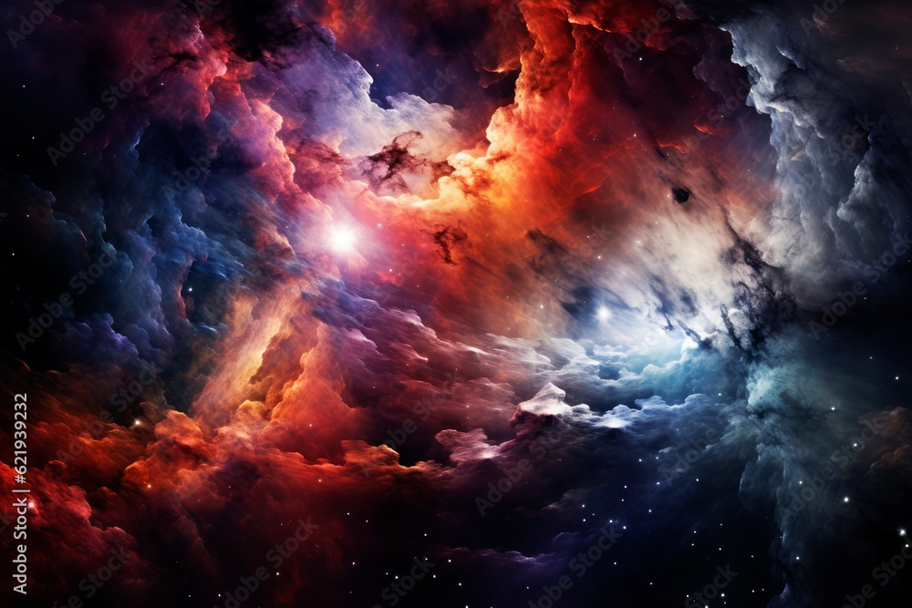 Beautiful space nebula. Generative AI