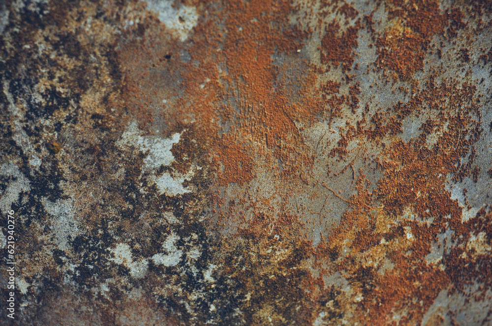 Grey, Abstract background of the shabby concrete wall surface with bright red yellow paint and mossy weathered parts Grey, Abstract background of the shabby concrete wall surface with bright red yellow paint and mossy weathered parts