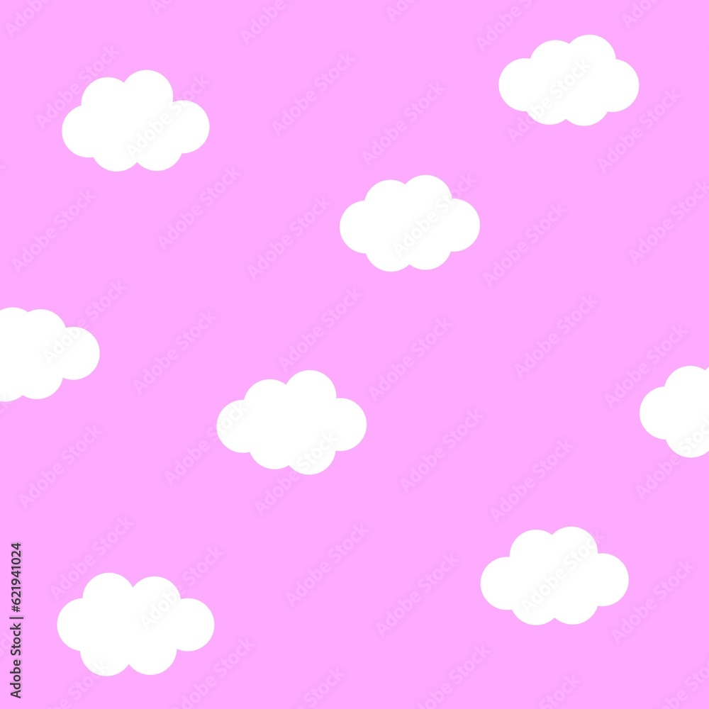 Purple background with cute clouds 