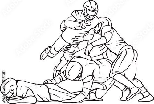 American Football Line Art Vector EPS 10