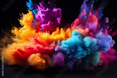 colorful powder explosion, generative ai