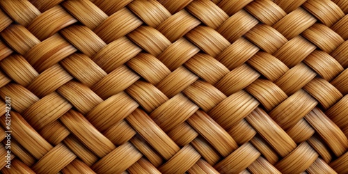 Rattan wooden basket weaving background. AI Generated