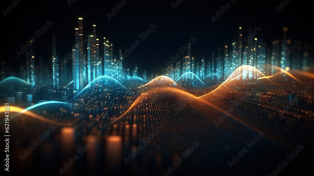 Fototapeta premium Abstract digital data background. Can be used in the description of network abilities, technological processes, digital storages, science, education, etc.