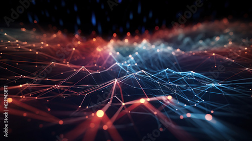 Abstract digital data background. Can be used in the description of network abilities, technological processes, digital storages, science, education, etc. © Yeti Studio