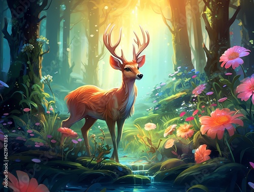 deer in the forest - Generated ai
