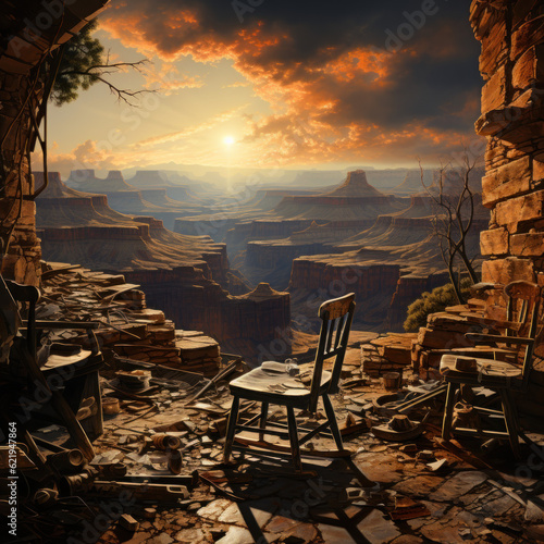 Chair on grand canyon