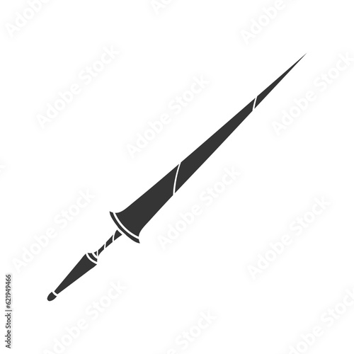 Jousting Spear Icon Silhouette Illustration. Medieval Weapons Vector Graphic Pictogram Symbol Clip Art. Doodle Sketch Black Sign.