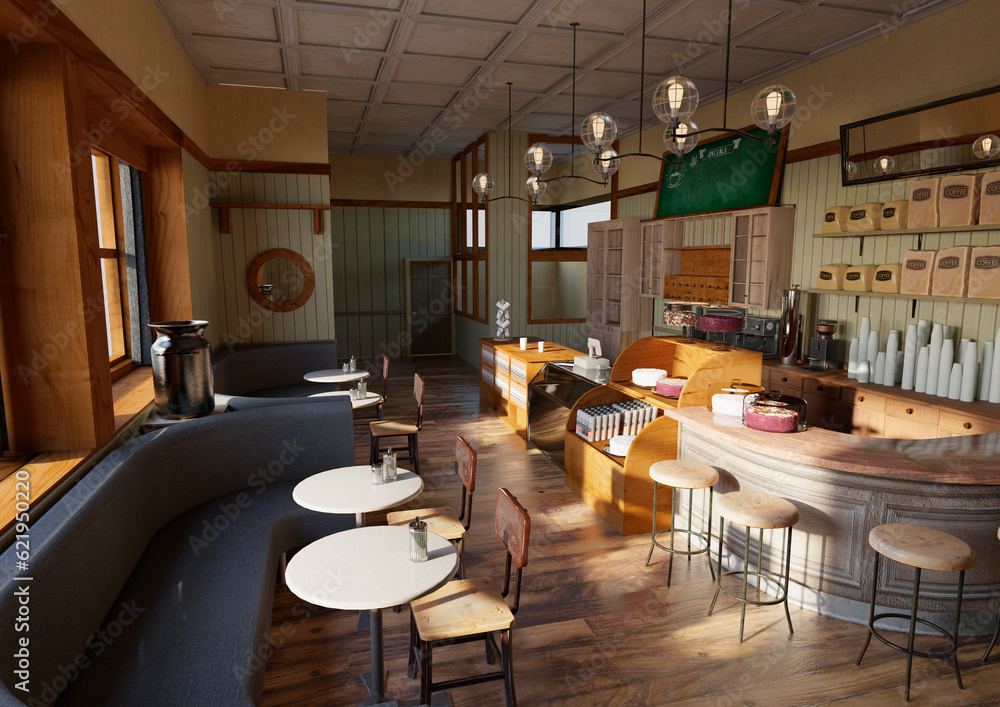 3D Rendering Coffee Shop