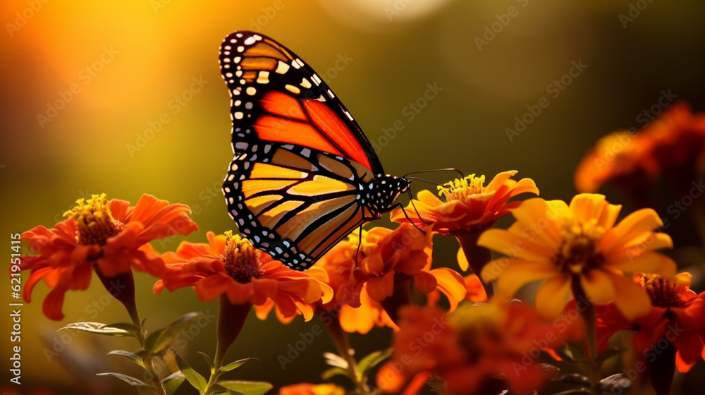 Butterfly on flower Generative AI Butterfly on flower Generative AI