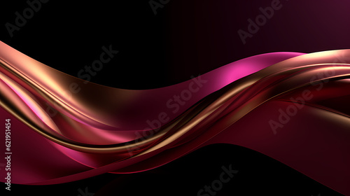 Abstract Black Pink Gold curve shapes background. luxury wave. Smooth and clean subtle texture creative design. Suit for poster, brochure, presentation, website, flyer. vector abstract design element