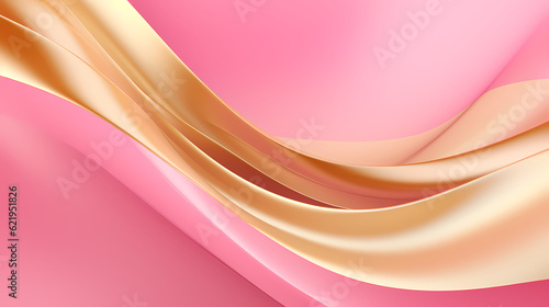 Abstract Pink Gold curve shapes background. luxury wave. Smooth and clean subtle texture creative design. Suit for poster, brochure, presentation, website, flyer. vector abstract design element