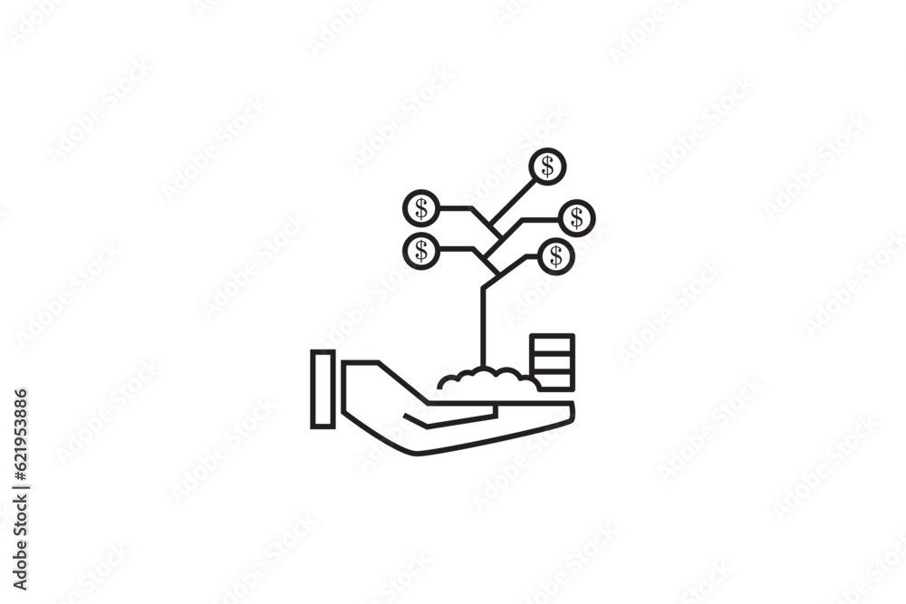investment design icon line idea investment design icon line idea