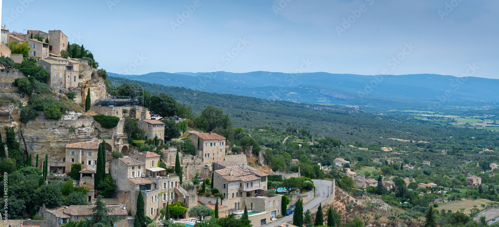 View over the village of Gordes, Vaucluse, Provence, France. High quality photo