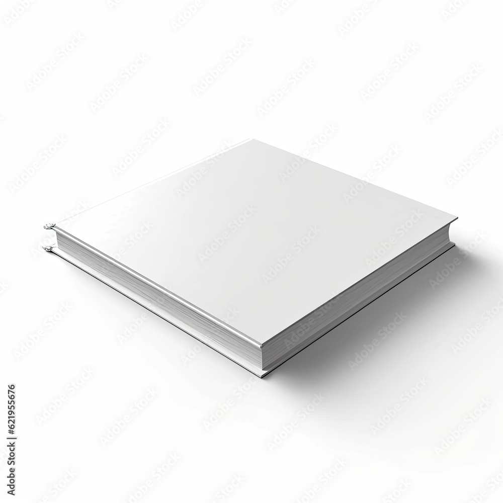 A blank white cover book on the white background. A blank white cover book on the white background.