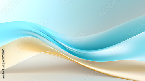 Abstract Light blue gold curve shapes background. luxury wave. Smooth and clean subtle texture creative design. Suit for poster, brochure, presentation, website, flyer. vector abstract design element