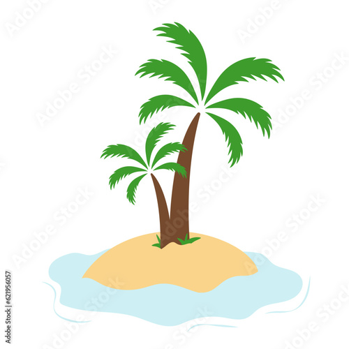 Small island with two palm trees