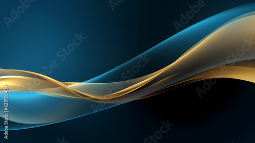 Abstract dark blue gold curve shapes background. luxury wave. Smooth and clean subtle texture creative design. Suit for poster, brochure, presentation, website, flyer. vector abstract design element