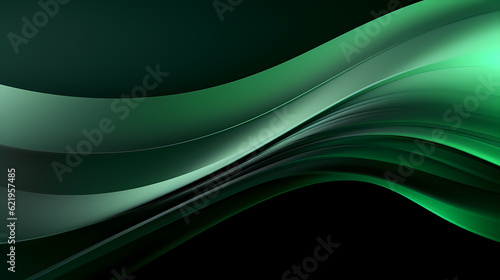 Abstract dark green curve shapes background. luxury wave. Smooth and clean subtle texture creative design. Suit for poster, brochure, presentation, website, flyer. vector abstract design element