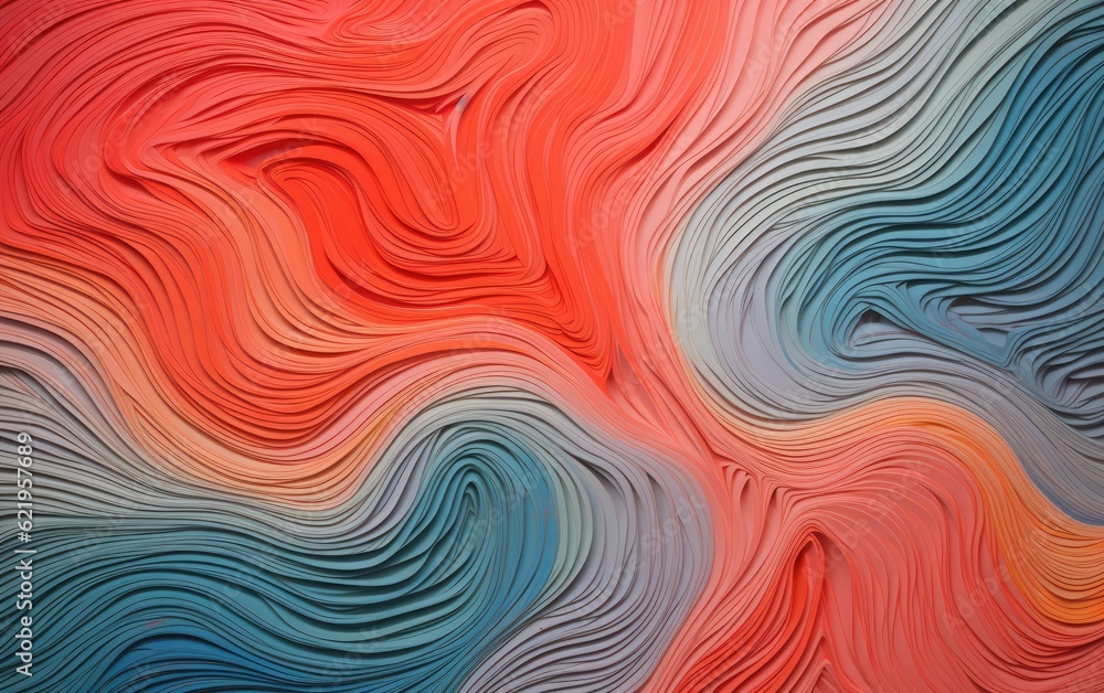 Obraz premium A large fingerprint stamp on a paper board with flat retro color palette.