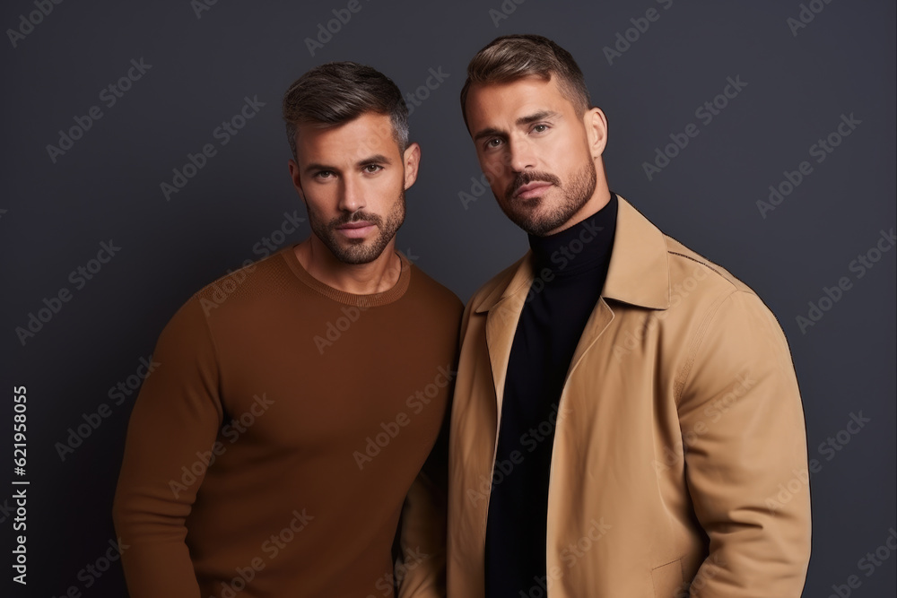 Generative AI - Embracing Love and Unity: A Thoughtful Contemporary Gay Male Couple Generative AI - Embracing Love and Unity: A Thoughtful Contemporary Gay Male Couple