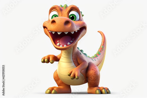 Fototapeta Naklejka Na Ścianę i Meble -  a funny and cute 3d dinosaur