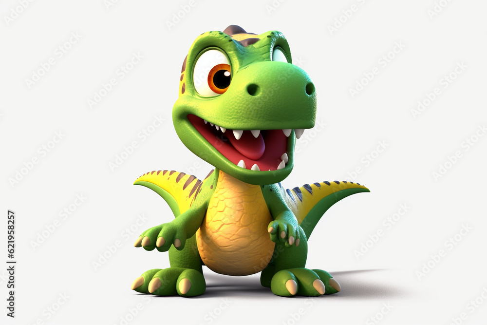 Obraz premium a funny and cute 3d dinosaur