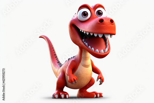 Fototapeta Naklejka Na Ścianę i Meble -  a funny and cute 3d dinosaur