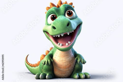 a funny and cute 3d dinosaur