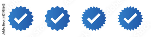 verified badge official profile account blue sign vector design