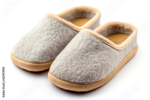 Home slippers isolated on white background, clipping path included