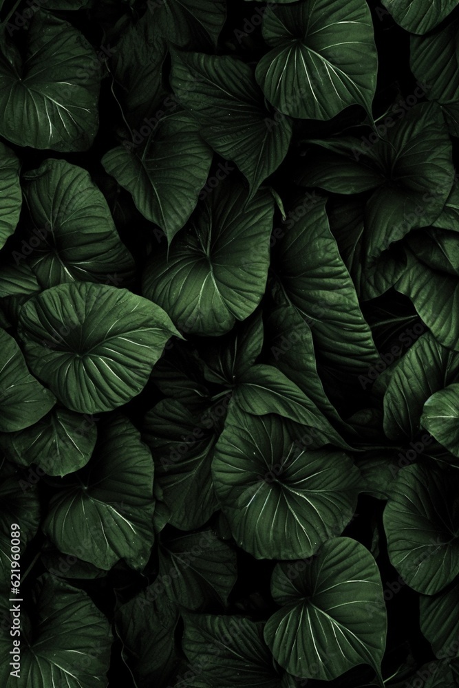 Dark leaf pattern background