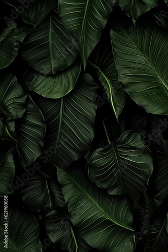 Dark leaf pattern background