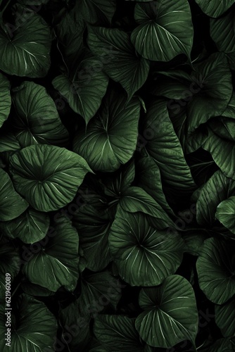 Dark leaf pattern background