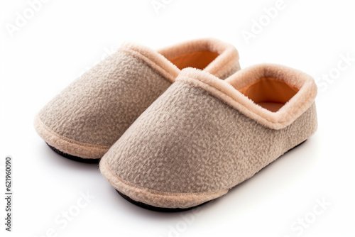 Home slippers isolated on white background, clipping path included