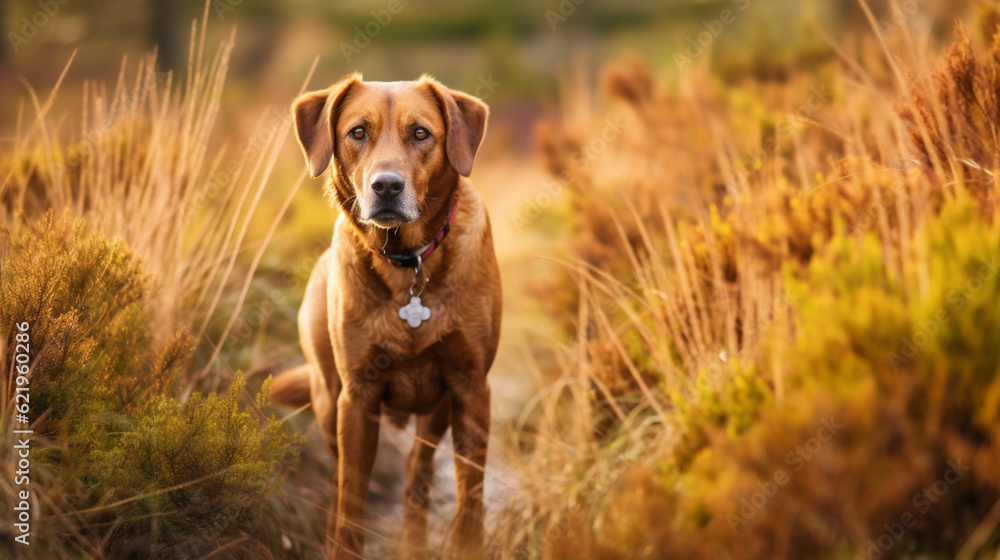 Golden retriever in the field Generative AI