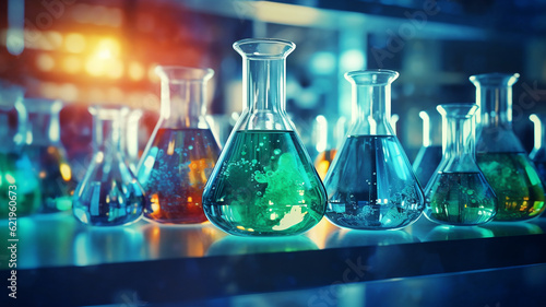Glassware and chemicals used in scientific researchgenerative AI