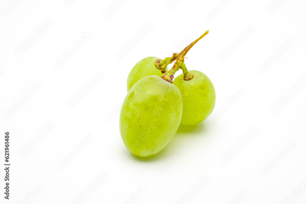 Green Grapes Isolated. Realistic Green Grapes on a White Background. Green Grapes Isolated. Realistic Green Grapes on a White Background.