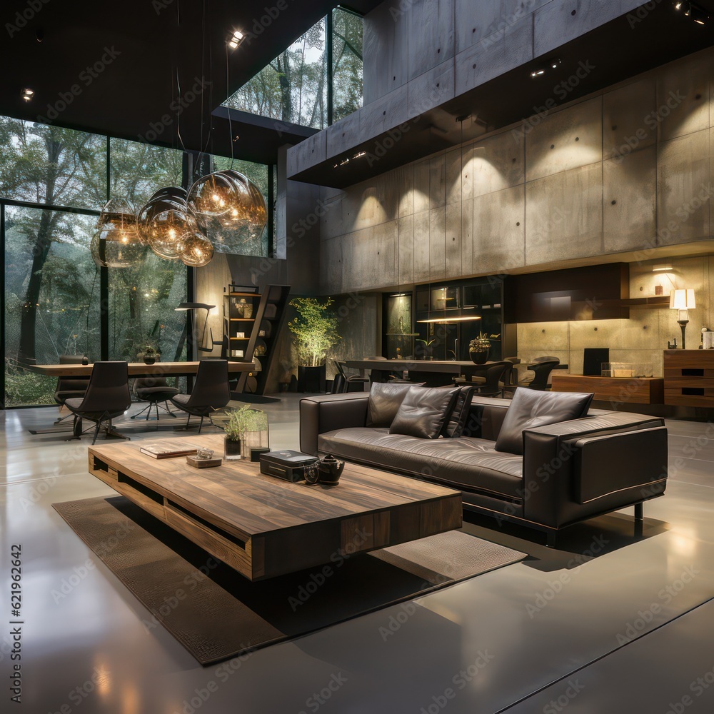 Sleek Minimalism Polished Concrete Floors, Metal Furniture, and Track Lighting Sleek Minimalism Polished Concrete Floors, Metal Furniture, and Track Lighting