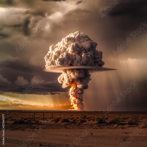 Nuclear explosion, atomic bomb, ai generative content