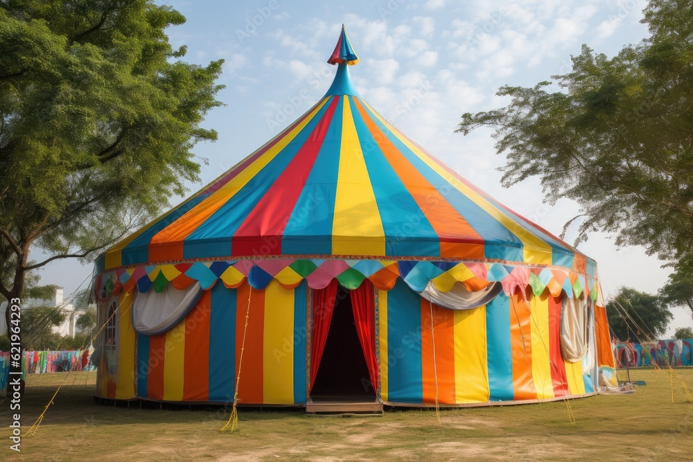 Colorful striped circus tent illustration. Colorful striped circus tent illustration.