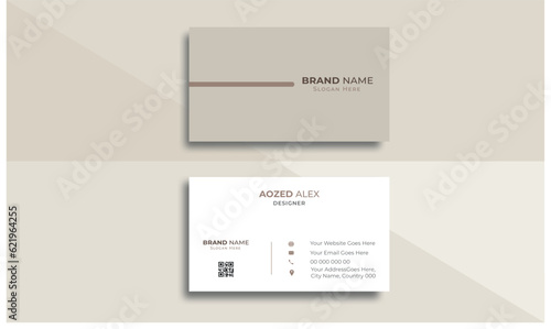 Business card, Business card template , Business card design, simple and eye-catching design, nude color card