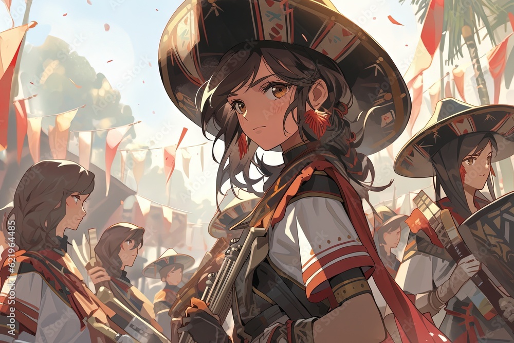 Follow the fearless Adelita, a charismatic anime heroine leading a