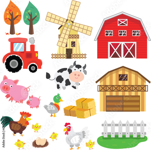 farm animals  element  set