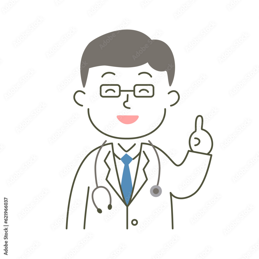 doctor, man, medical care, hospital, simple, simple substance, human, illustration, vector, smile, guidance, attention, caution, advice
