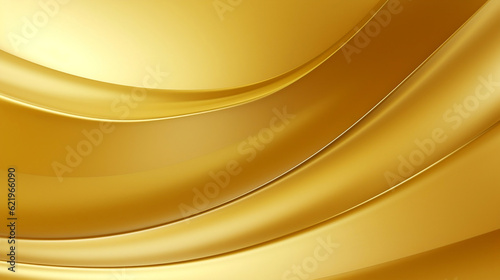 Circular polished brushed gold metallic steel texture backdrop - Golden shiny background banner pattern, Generative Ai