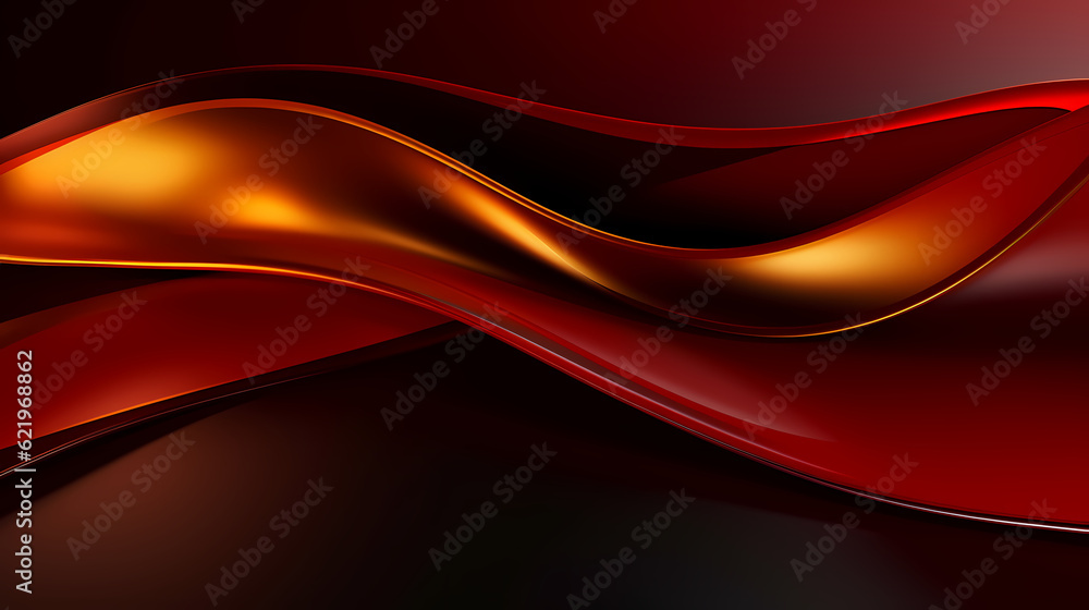 Naklejka premium Abstract dark orange curve shapes background. luxury wave. Smooth and clean subtle texture creative design. Suit for poster, brochure, presentation, website, flyer. vector abstract design element
