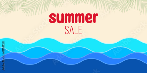 summer sale background with beach vibes decoration.summer sales promotion