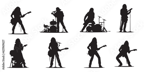 Set of Musician silhouette vector illustration