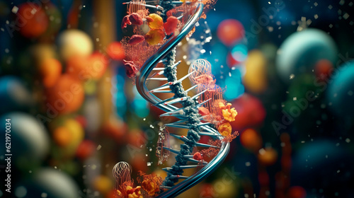  Illustration Showcasing DNA Gene Transformation. Generative AI.